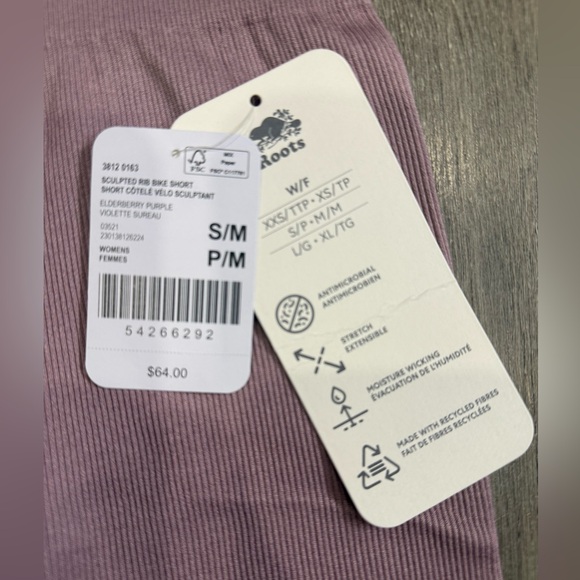 Roots Pink Sculpted Ribbed Bike Shorts - Picture 4 of 4